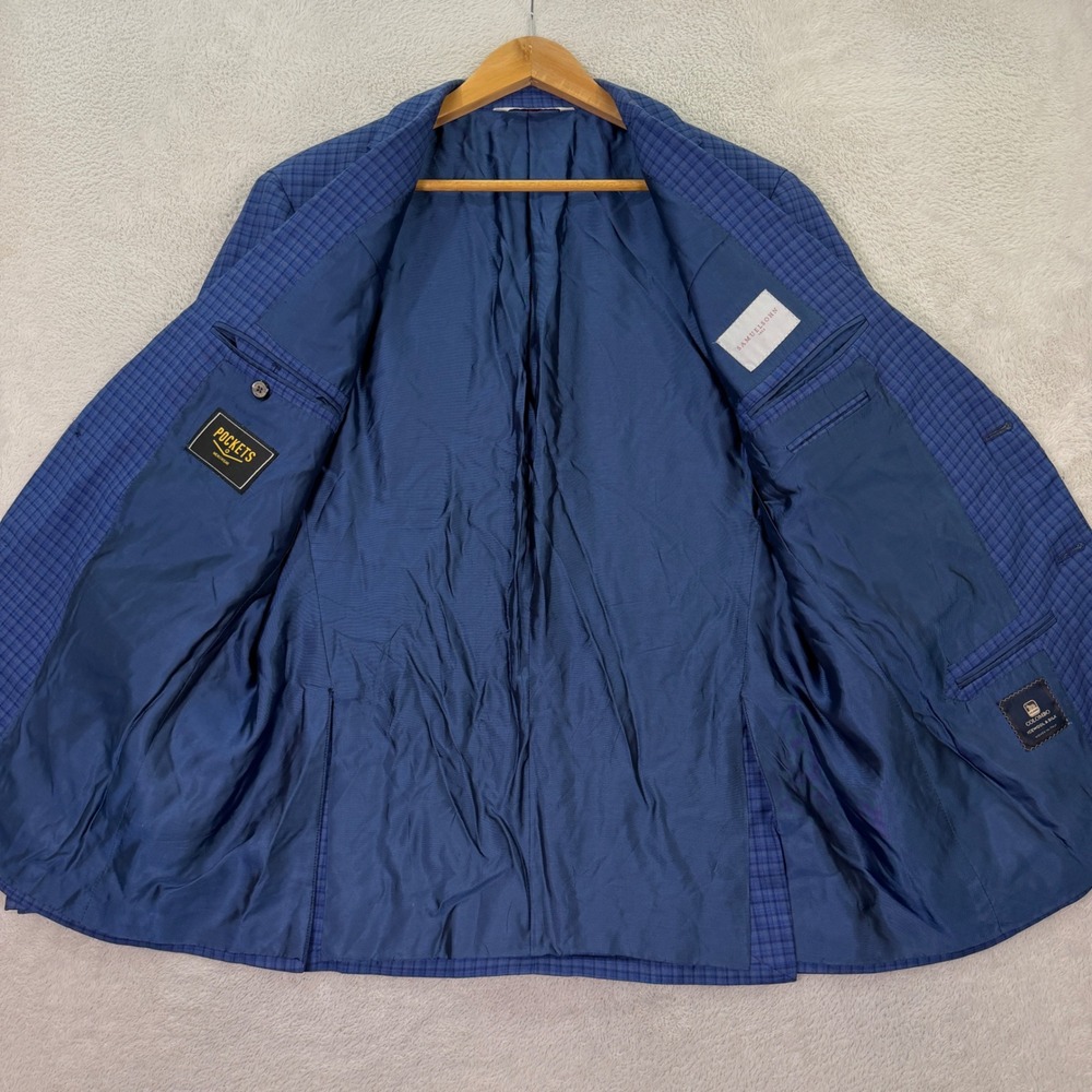 Samuelsohn Mens 42R Sport Coat Blue Colombo Icewool Silk SB Baylor 2 Blazer - Picture 4 of 13